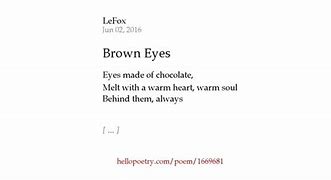 Image result for Brown Eyes Poem