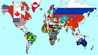 Image result for World Map with Countries and Flags