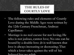 Image result for Rules of Courtly Love