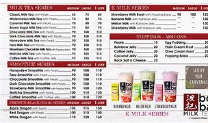 Image result for Boba Milk Tea Menu