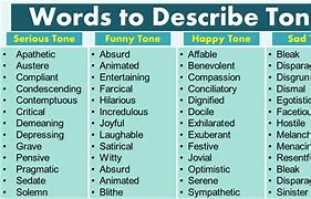 Image result for Tone Words for Serious