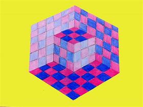 Image result for Op Art Cube Illusion