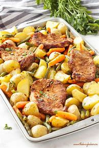 Image result for Pork Chop Sheet Pan Dinner