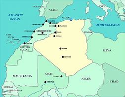 Image result for Morocco Algeria Map