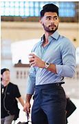 Image result for Blue Shirt Outfit Men