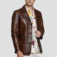 Image result for brown leather blazer