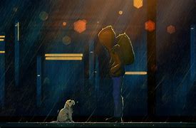 Image result for Sad Dog Rain