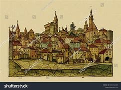 Image result for Medieval City Wall Illustrations