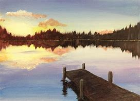 Image result for Lake Dock Painting