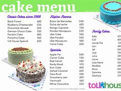 Image result for Union Cake Menu