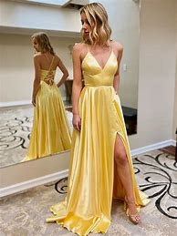 Image result for Pale Yellow Prom Dresses