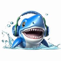 Image result for Cartoon Shark Headphones PNG