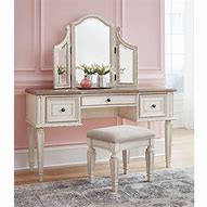 Image result for Vanity with Mirror and Stool