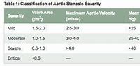 Image result for Aortic Stenosis Severity Table