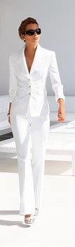 Image result for Ladies White Pant Suit