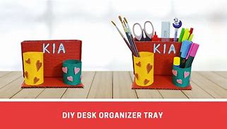 Image result for DIY Cardboard Box Desk Organizer