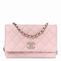 Image result for Light-Pink Chanel Wallet On Chain