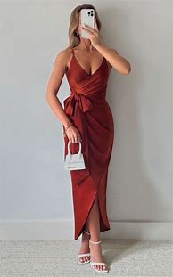 Image result for Plunging Wrap Dress