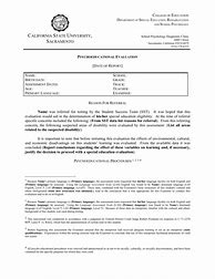 Image result for Psychologist Report Template