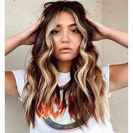 Image result for Wavy Brown Hair with Blonde Highlights