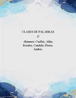 Image result for Clases De Palabras