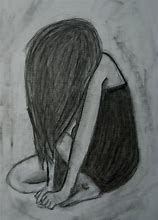 Image result for Sketch of Sad Female Face