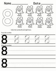 Image result for Printable Preschool Worksheets Number 8