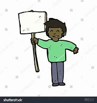 Image result for Cartoon Man Holding Sign