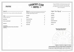 Image result for Hillview Country Club Menu