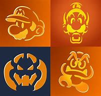 Image result for Goomba Pumpkin Stencil