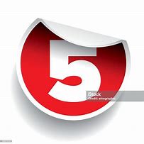 Image result for Red Number 5 Sticker