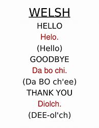 Image result for Simple Welsh Words