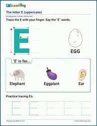 Image result for Letter E Worksheets for Kindergarten