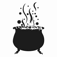 Image result for Witch Cauldron and Cat Silhouette