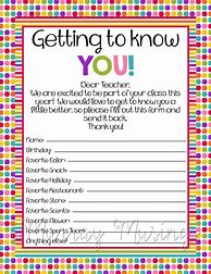 Image result for Printable Getting to Know You Worksheets