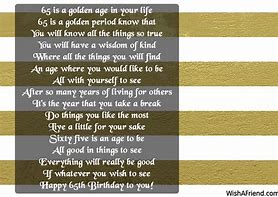 Image result for 65th Birthday Poems