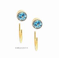 Image result for 14K Yellow Gold Blue Topaz Earrings