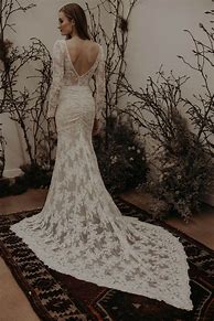 Image result for Lace Sleeve Wedding Dress