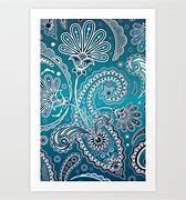 Image result for Blue Paisley Print