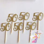 Image result for Gold 50th Birthday Cupcake Toppers