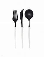 Image result for Black and White Checked Cutlery