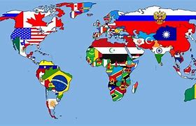 Image result for World Map with Flags 4K