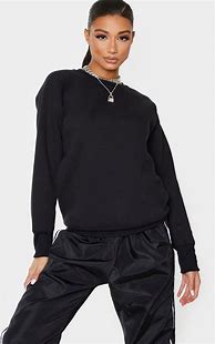 Image result for Women's Black Crew Neck Sweater