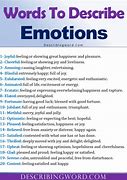 Image result for Words to Describe Emotions