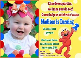 Image result for Elmo Birthday Invitations