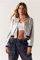 Image result for Metallic Faux Leather Jacket