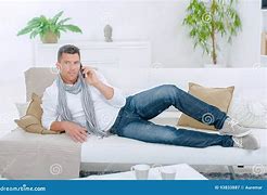 Image result for Man Lounging On Sofa