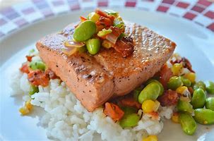 Image result for Salmon Edamame