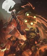 Image result for Doom Eternal Art Black and White