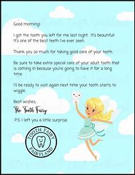 Image result for Tooth Fairy Letter Printable Boy